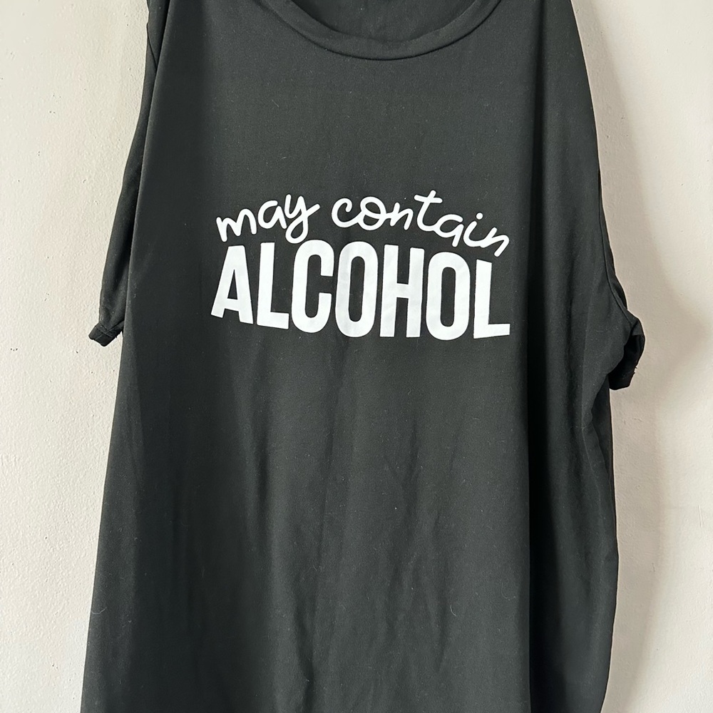 SHEIN Black Tee - May Contain Alcohol